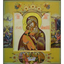 Икона Богородицы Владимирская со святыми 0068
